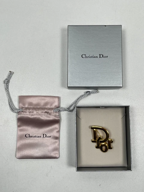 ANCIENNE BROCHE CHRISTIAN DIOR en Métal Doré Design 1980/1990 Vintage ANCIENNE BROCHE CHRISTIAN DIOR en Métal Doré Design 1980/1990 Vintage