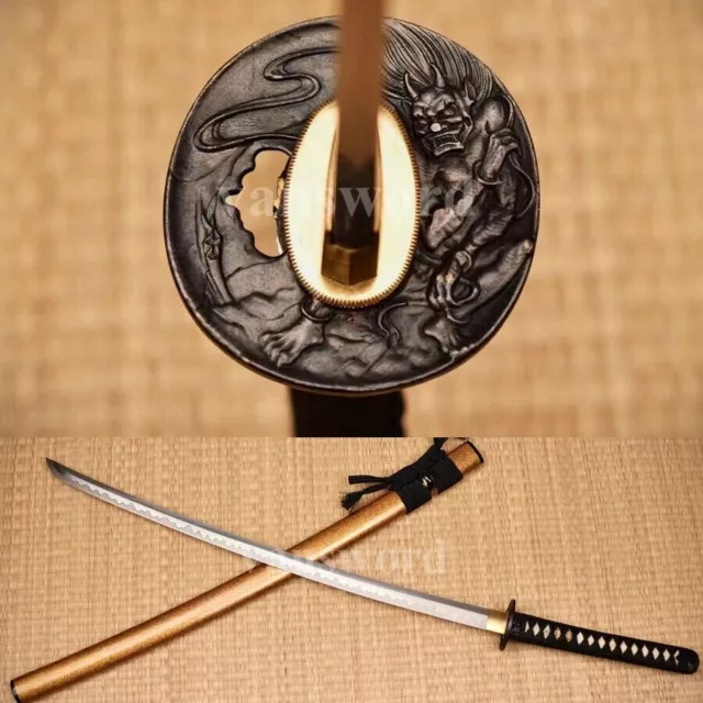 Hand Forged Muramasa Japanese Samurai Sword Manganese Steel Blade Oil  Quenching Alloy Tsuba