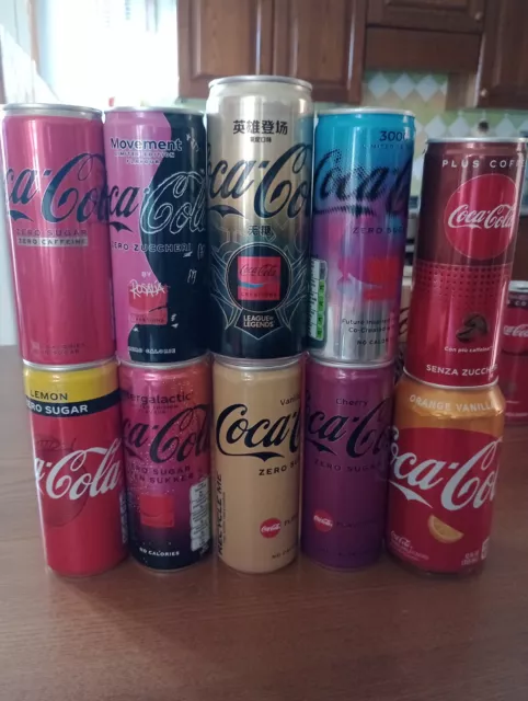 10 Coca Cola Lattine Vari Gusti Stati Vari  Bellissime Vuote