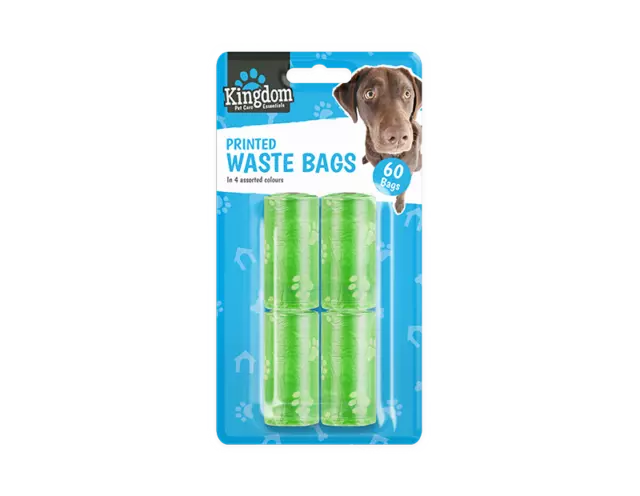 Neuf 60 pack imprimé Pet Dog Cat Poo Doggy Poop sacs d'élimination déchets sac scoop Royaume-Uni 3