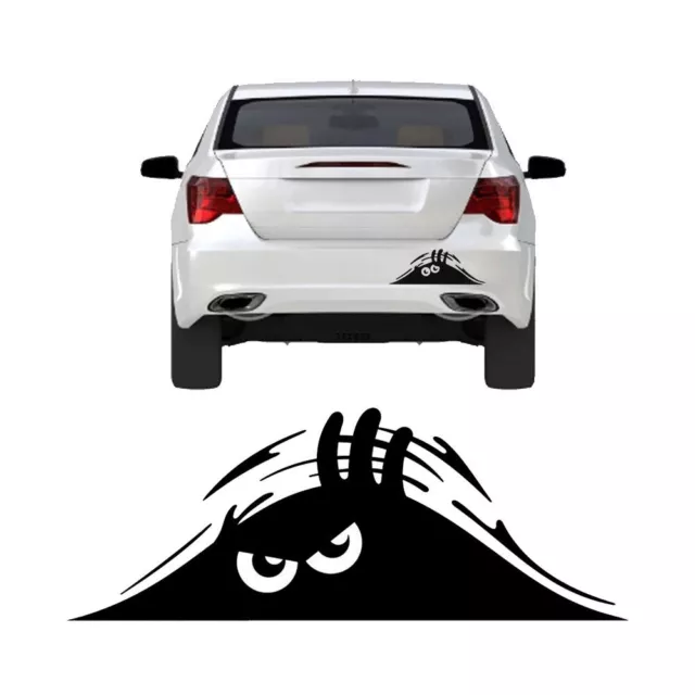 1x Funny Eyes Monster Peep Peeking Scary Car Bumper Window Decal Sticker Black