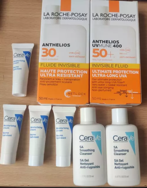 La Roche-Posay Anthelios LSF50+, SPF30+ 50ml + CeraVe Glättungsreiniger 2x20ml