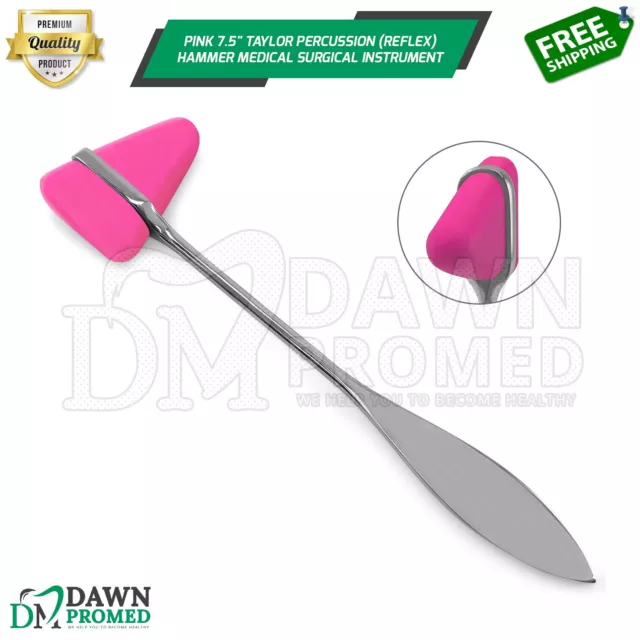 Pink 7.5" Taylor Percussion (Reflex) Hammer Medical Surgical Instrument