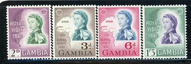 GAMBIA 168-71 SG186-89 MNH 1961 QEII Royal Visit set of 4 CV$3