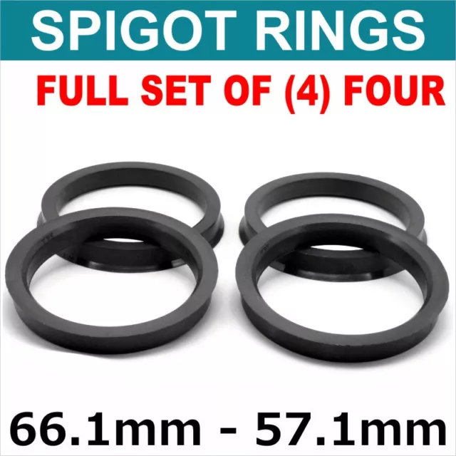 66.1 - 57.1 SET OF 4 SPIGOT RINGS For Alloy Wheel Hub Centric wheel spacer