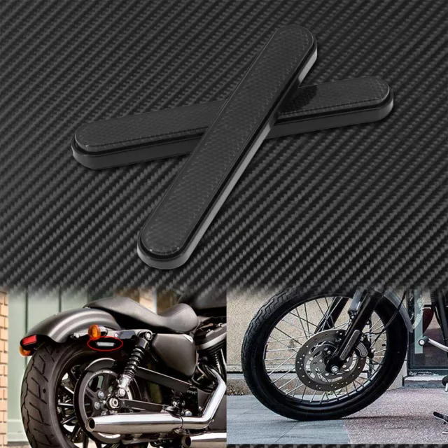 2X Smoke Front Rear Reflector Sticker Saddlebag Latch Lower Fork Fit For Dyna