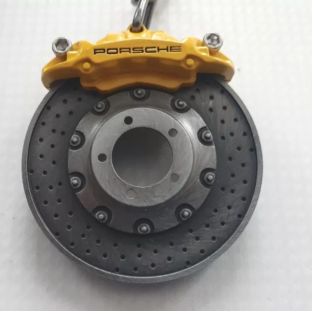 Original Porsche Llavero Disco de Freno Mordaza Amarillo Pccb Clave Chain 3