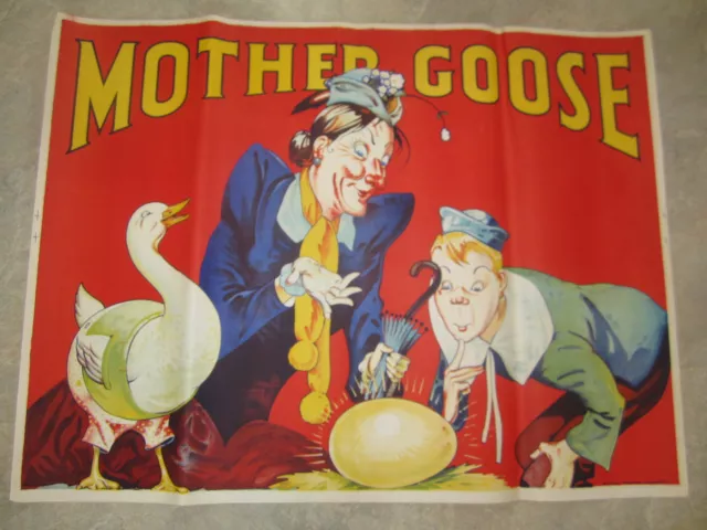 Original Old Vintage 1930's - MOTHER GOOSE - THEATRE Show POSTER - Pantomime