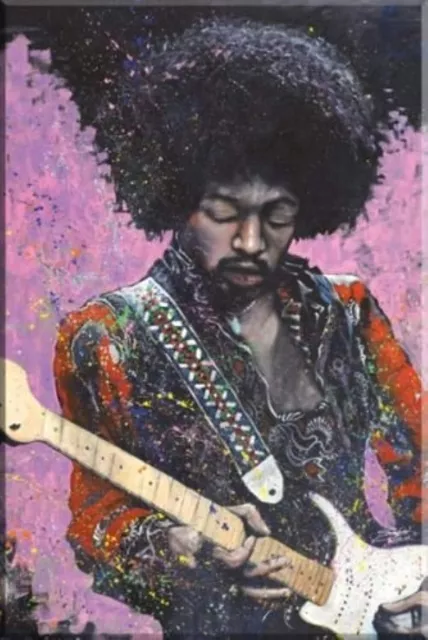 Jimi Hendrix Splash Art By Stephen Fishwick 2012 Poster 24" X 36" Reprinted CNS