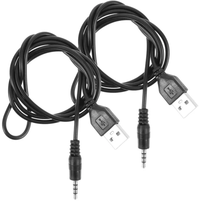 2 Pcs PVC USB-auf-3,5-mm-Klinken-Audio-Adapter USB-Ladekabel Für Instrumente