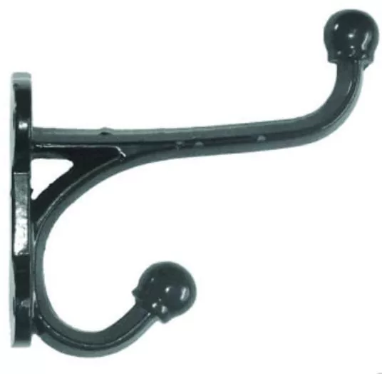 Black Cast Iron Harness Coat Hooks Antique Vintage Style Hat Amish Made In Usa 2