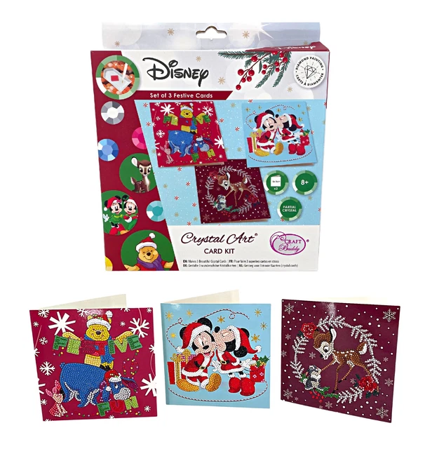 Craft Buddy 3er-Pack Disney Festliche 18x18cm Kristallkunst 5D Diamant Malkarten