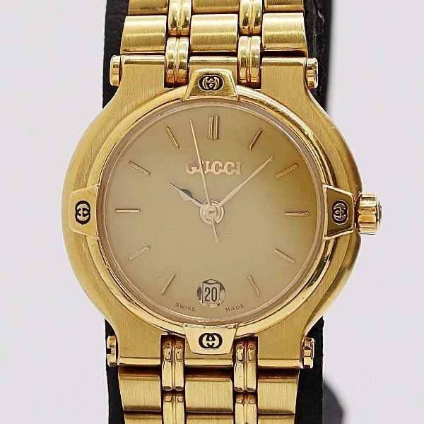 GUCCI 9200L QUARTZ women watch gold dial model number 4056100 3JWY ...