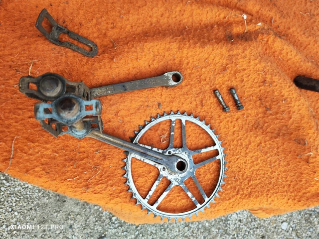 Pédalier de vélo mono-vitesse 46 dents vintage pour axe carré