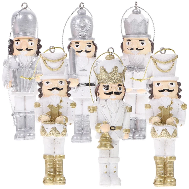 6 Pcs Christmas Nutcracker Resin Child Decorations Statue Xmas Party