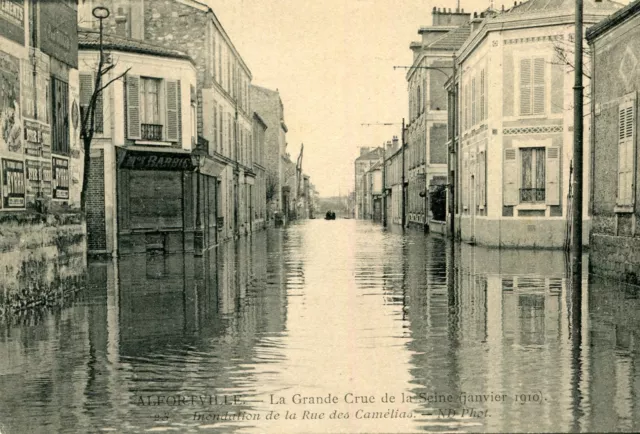 ALFORTVILLE Grande Crue Seine 1910 Inondation rue des Camélias