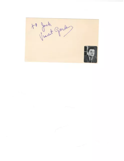 Actor Vincent Gardenia Autograph On Card Stock