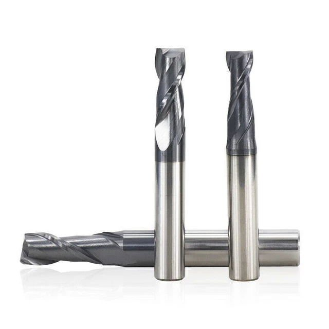 1 -12mm Solid Carbide TiAlN 45 Degree Helix Coated End Mills 2 Flute Slot Drills