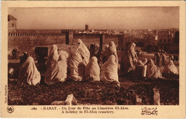 CPA AK MOROCCO RABAT A Day of Party at the El-Alou Flandrin Cemetery (38135)