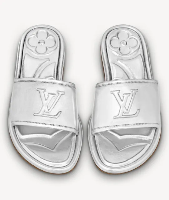 Louis Vuitton 1ABTW4 LV by The Pool Revival Flat Mule , White, 39