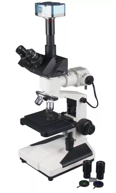 Trioculaire Réfléchi Lumière Metallurgy Metallograph Microscope W 5Mp USB Caméra