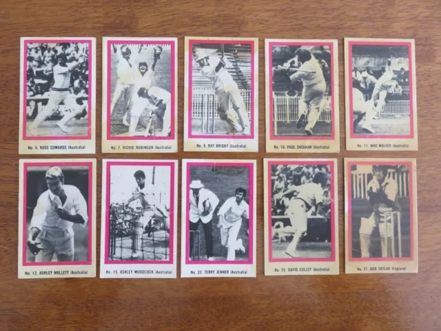 1974 Sunicrust Bread Cricket Cards X 10. Max Walker.