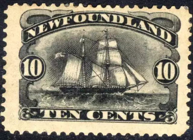 Canada Newfoundland Stamp #59 - Schooner SHIP (1887) 10¢ MLH