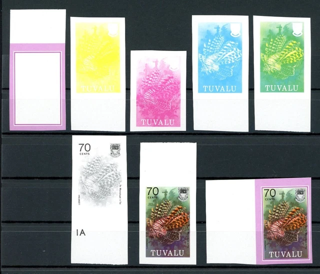 Tuvalu 97 geschnitten postfrisch Phasendrucke, Fische #JP071