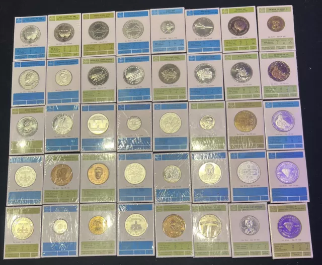 Lot Of 40 Limited Edition Franklin Mint Medals In OGP ET185