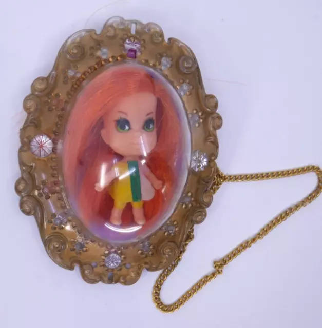 Vintage Lucky Locket Liddle Kiddles Luana Locket No Hat Gold Pink Locket Mattel