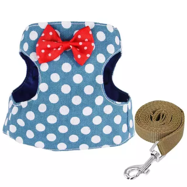 Cute Bow Dog Harness Leash with Bling Rhinestone Puppy Cat Chest Strap Vest US