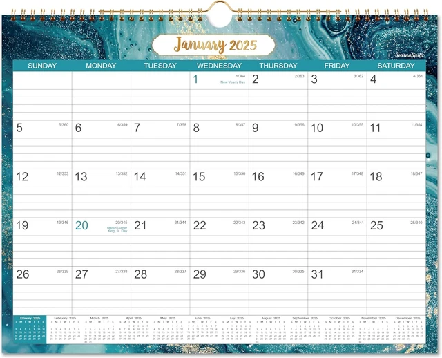 2025 CALENDAR - 2025 Wall Calendar with Julian Date, January 2025 ...