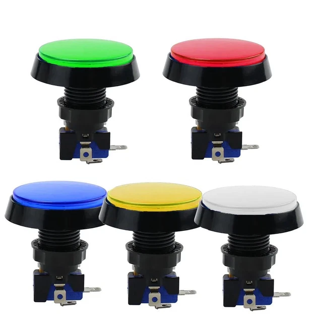 Bouton D'arcade Avec LED "Credit" - Dimensions 50x37mm - Push Button Avec Microswitch Optionnel