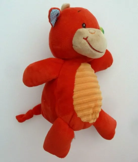 *. DOUDOU PELUCHE MINIMI MINITOYS VACHE ROUGE ORANGE VERT BLEU 26c  ETAT NEUF* 3