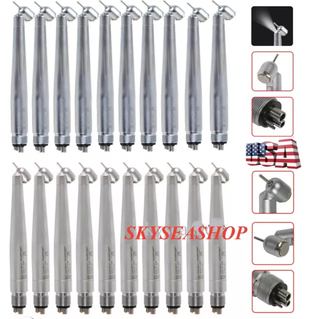 1-10 Dental Surgical 45 Degree High Speed Handpiece None-LED /LED E-generator US
