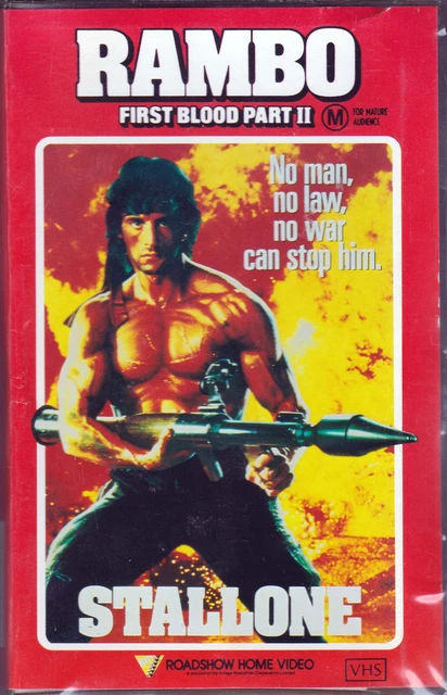 RAMBO FIRST BLOOD PART II Sylvester Stallone VIDEO VHS Pal Clamshell ...
