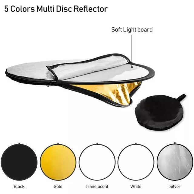 Multi-Disc Photo Studio 5 in 1 Collapsible Light Diffuser Photography Reflector 2