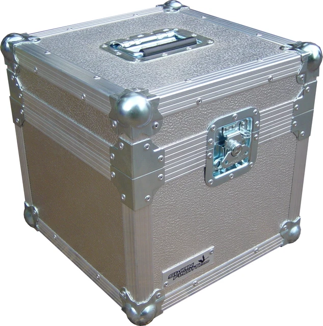 Flight Case Swan 12" Single LP 100 Vinyl Record Box (Stucco - Silver)