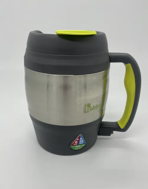 Bubba Keg 52 Oz Cup Travel Mug Insulated Lid Handle Gray Neon Green Large Jumbo