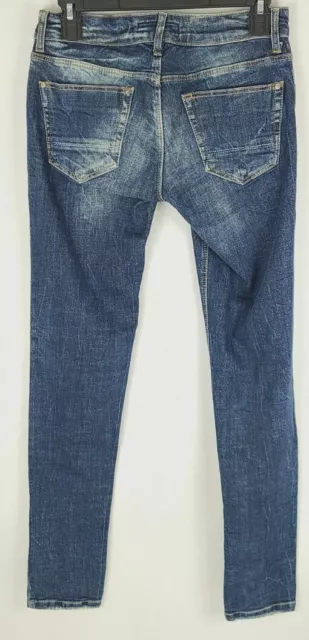 Phillip Plein Mens Denim Distressed Straight Cut Jeans Blue Size 29