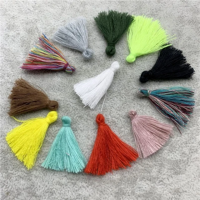Small Cotton Fringe Trim Tassels Sewing Crafts Curtain Home Decor Tassel 30pcs 2