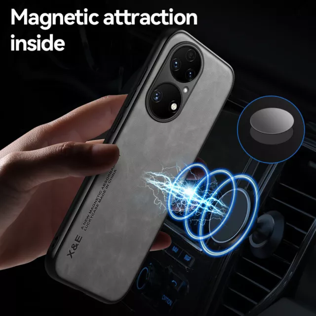 For Huawei P40 P30 P20 Mate 40 30 20 Pro PU Leather Built-in Magnetic Case Cover 2