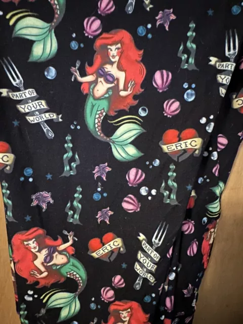 Disney The Little Mermaid Ariel Leggings Junior Women's Deep Sea NWT New  Size L