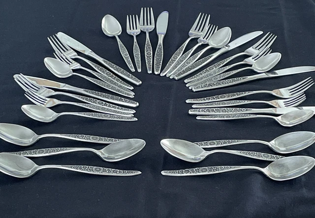 Interpur 6 Five Piece Place Settings Florenz Petal Flower Japan Stainless Steel Interpur 6 Five Piece Place Settings Florenz Petal Flower Japan Stainless Steel