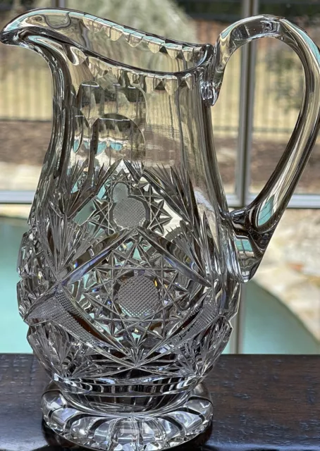 STUNNING American Brilliant Cut Crystal  7” PITCHER ABP 20oz