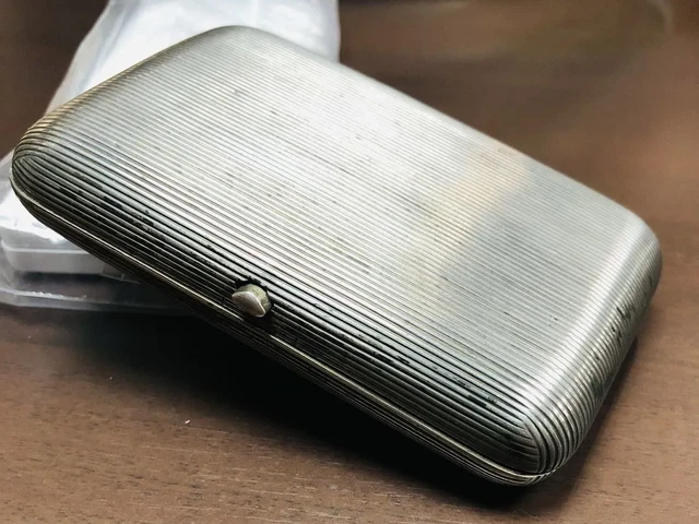 Antique Russian Silver Cigarette Case | 84 Samples | Niello Troika | Weight 148g