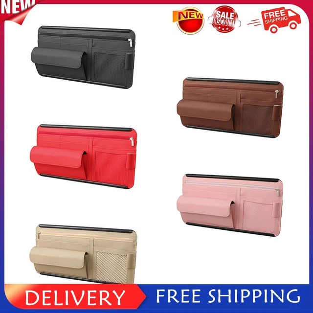 Organizer visiera solare auto borsa portaoggetti penna porta carte custodia occhiali da sole