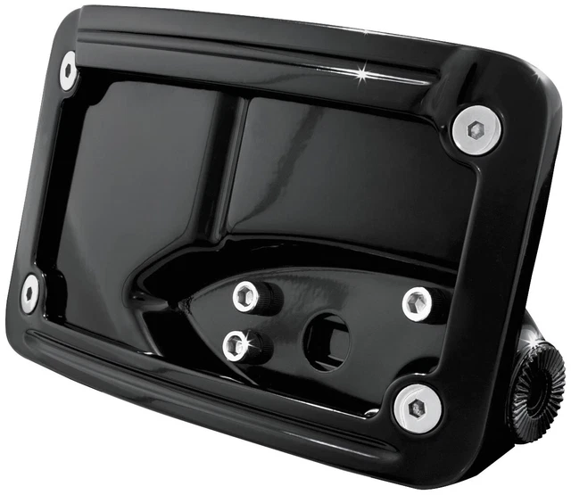 Kuryakyn 3125 Curved Horizontal Side Mount License Plate Holder - Black
