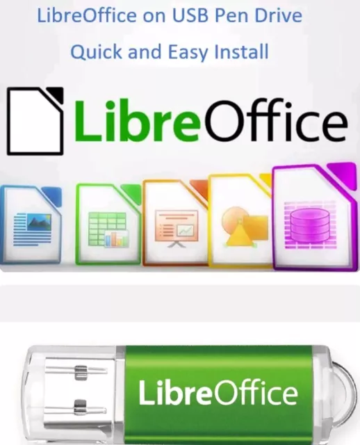 LibreOffice on USB Pen Drive Office Suite 2023 Compatible with Word/Excel/PDF