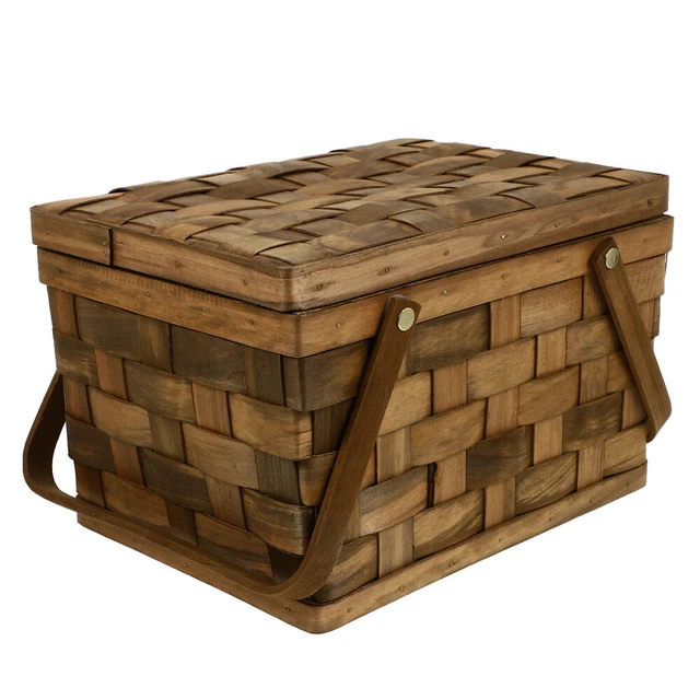 Panier Rangement Osier Pour Couverts - Compartiments Divisés, Style Rotin Naturel